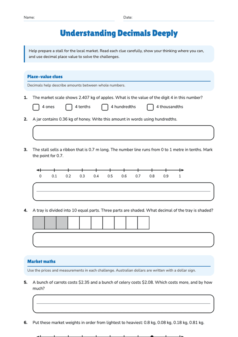 Understanding Decimals Deeply