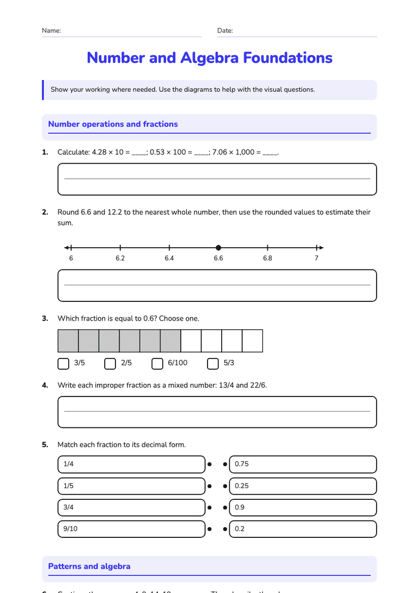 Number and Algebra Foundations