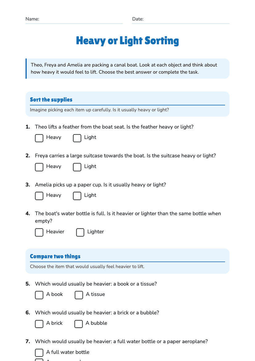 Heavy or Light Sorting