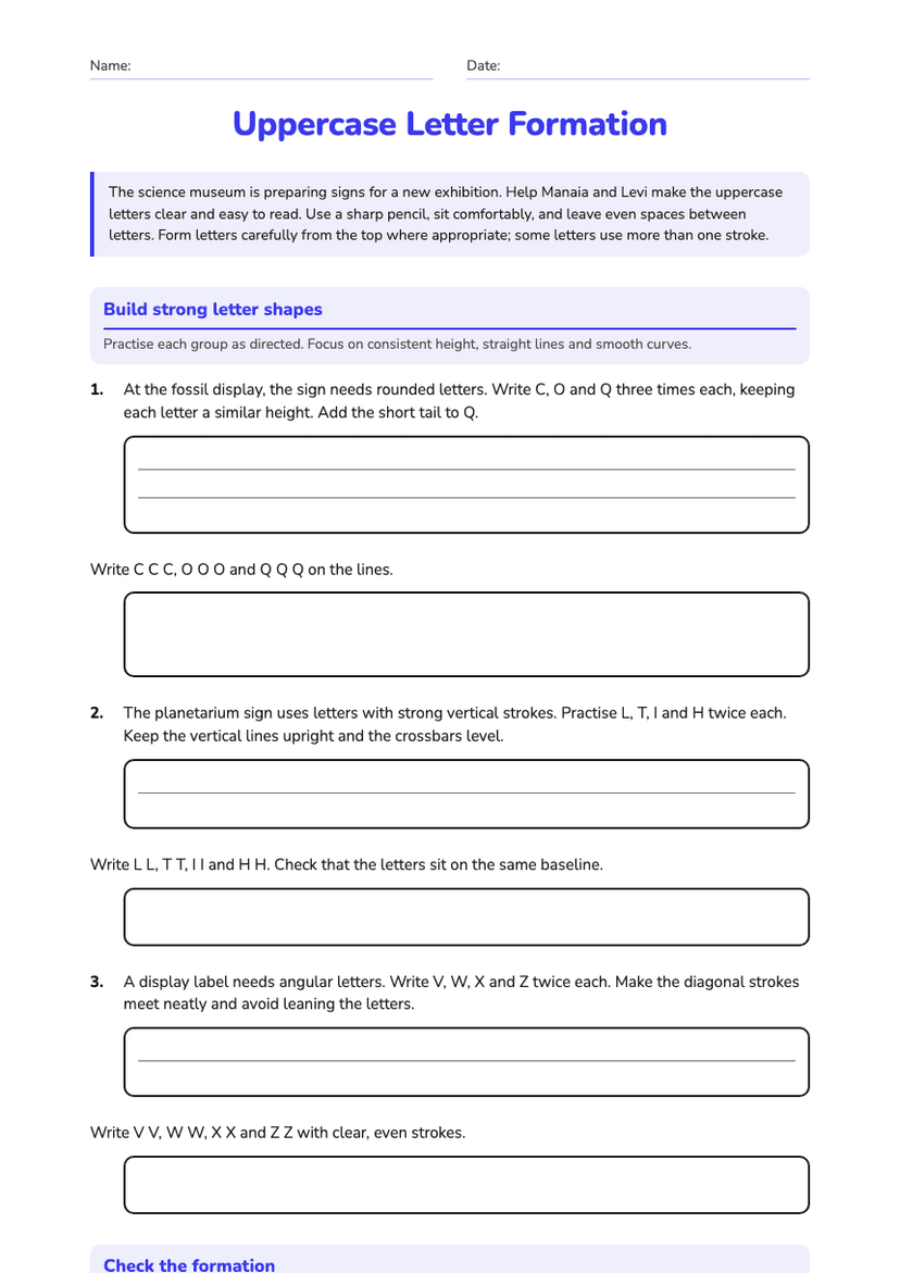 Uppercase Letter Formation