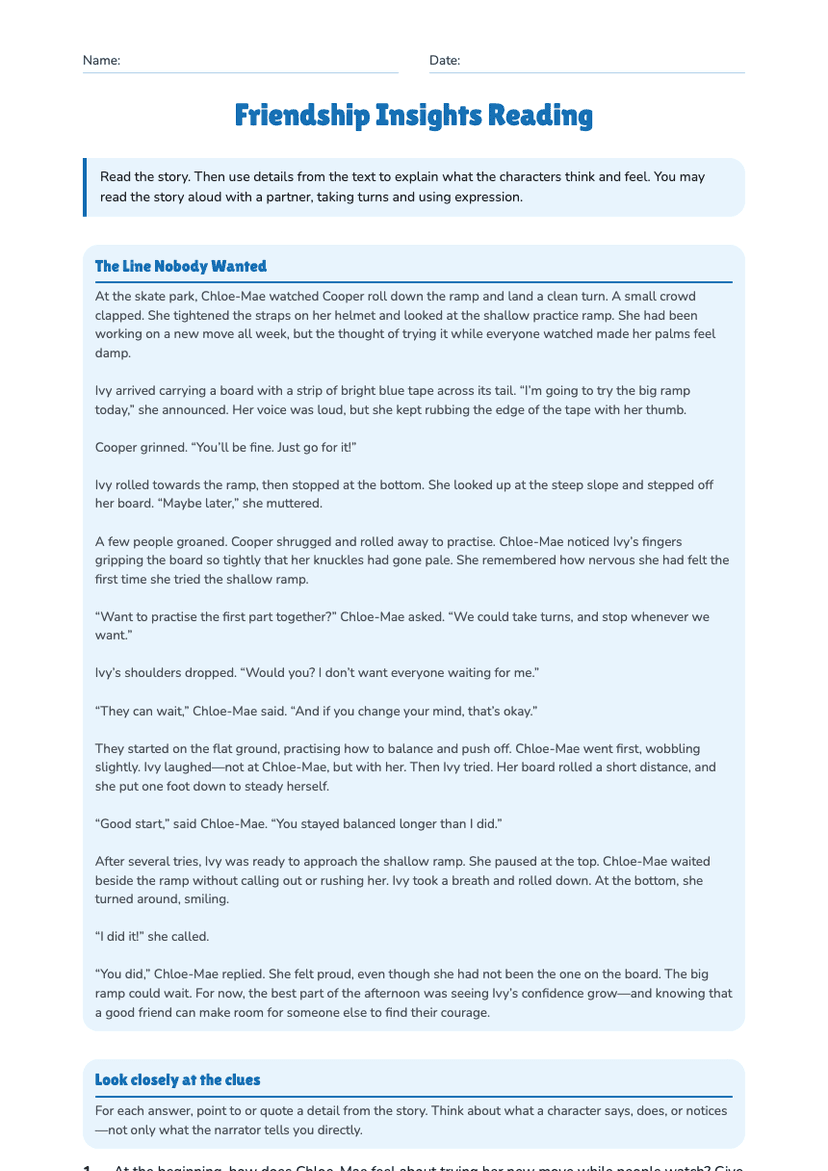 Friendship Insights Reading
