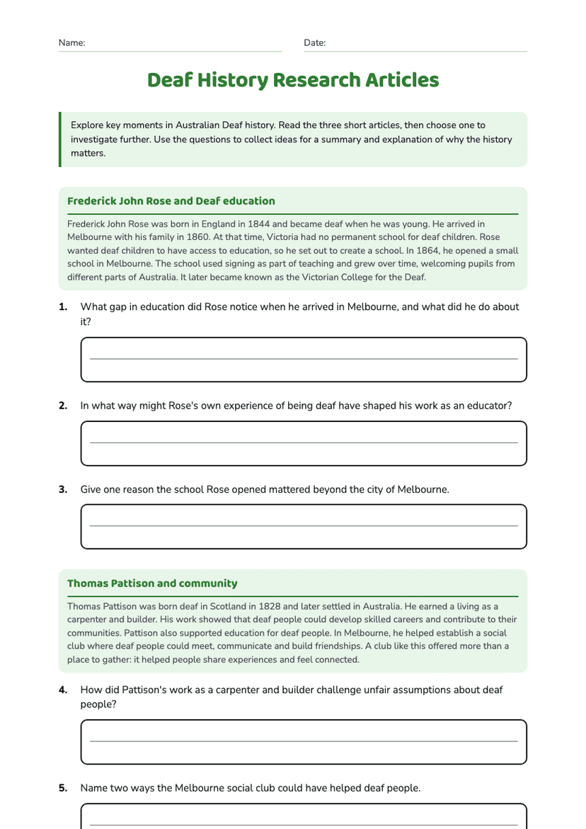 Deaf History Research Articles