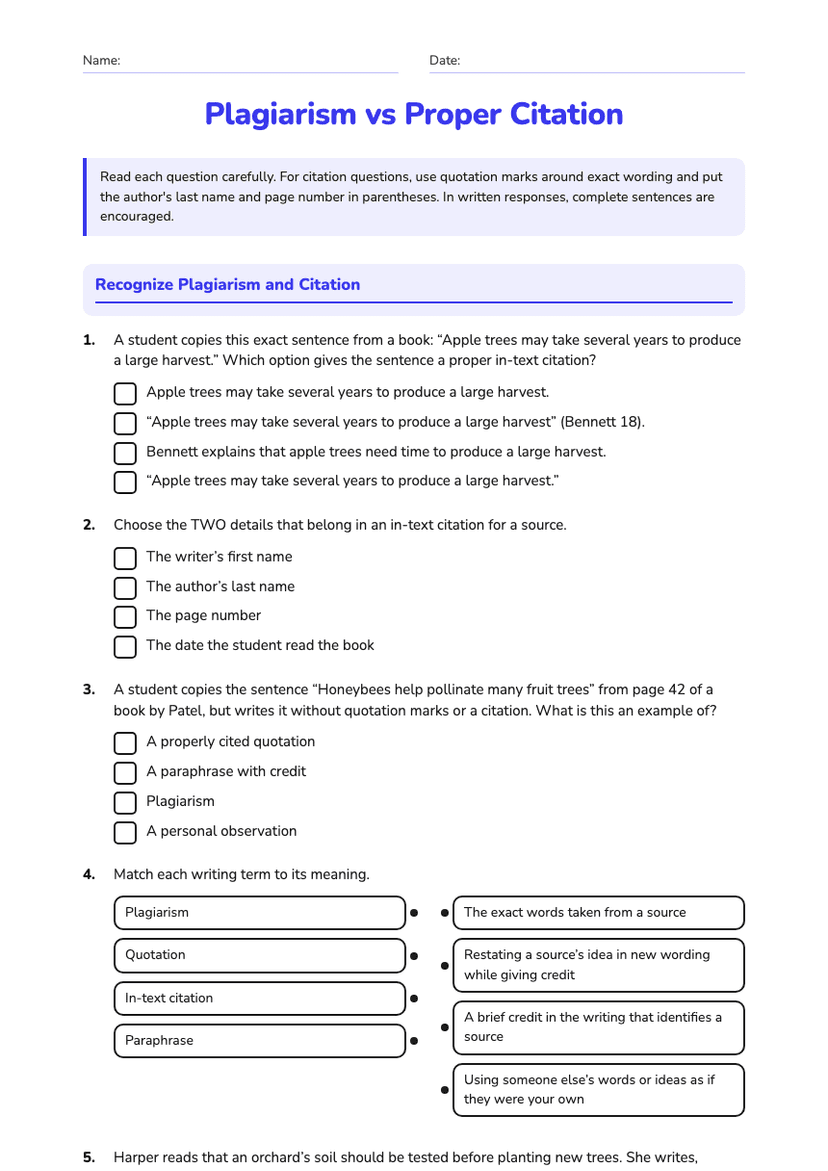 Plagiarism vs Proper Citation