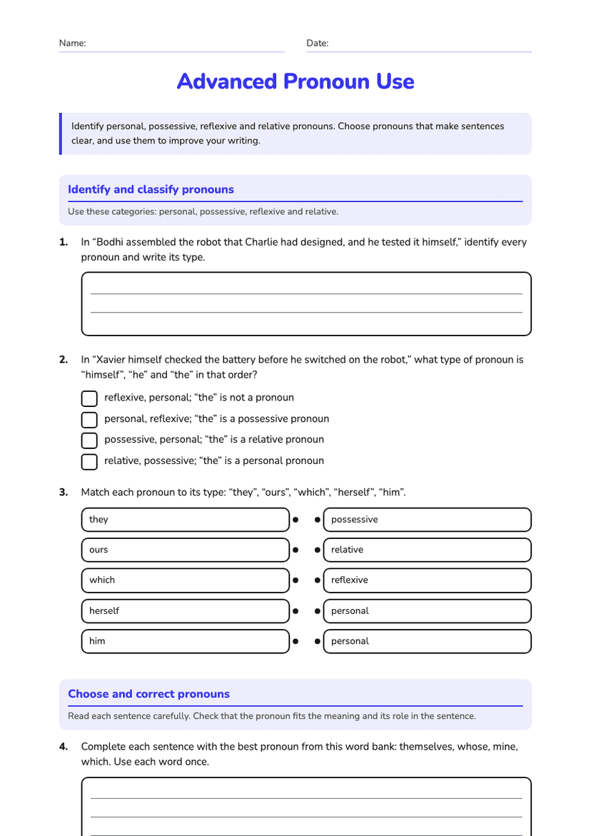 Advanced Pronoun Use