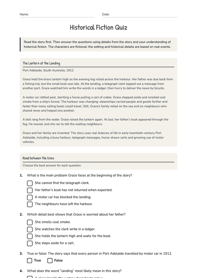 Historical Fiction Quiz