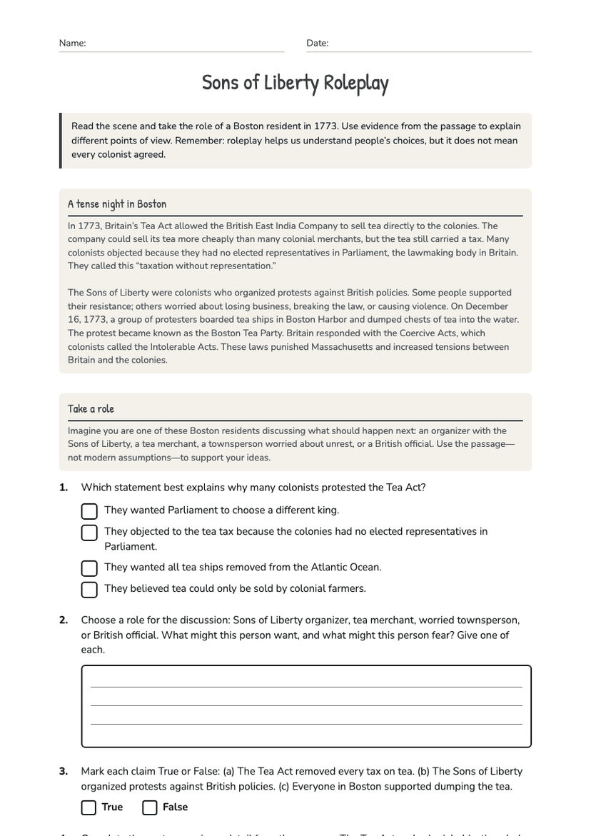 Sons of Liberty Roleplay