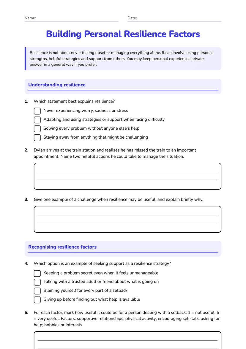 Building Personal Resilience Factors