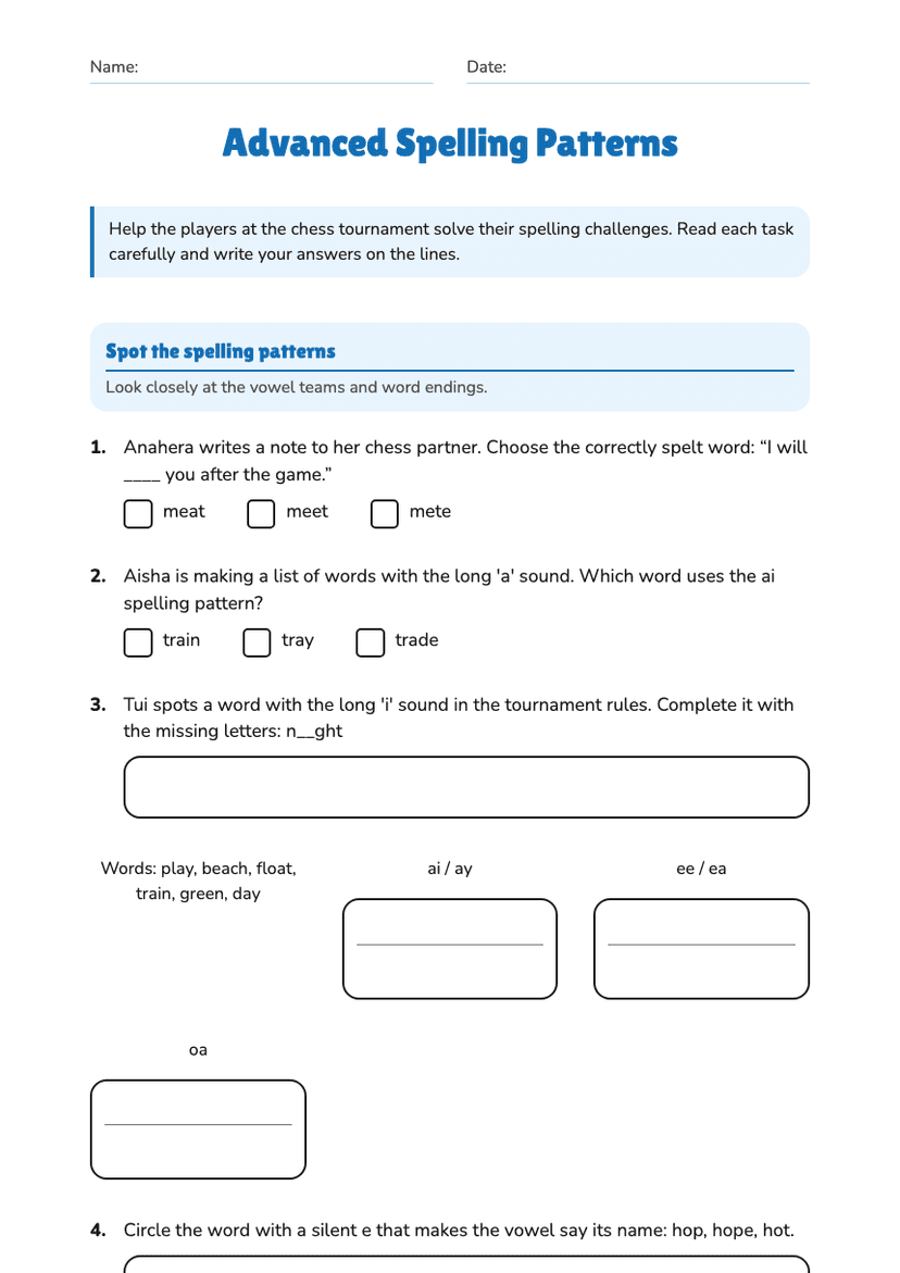 Advanced Spelling Patterns