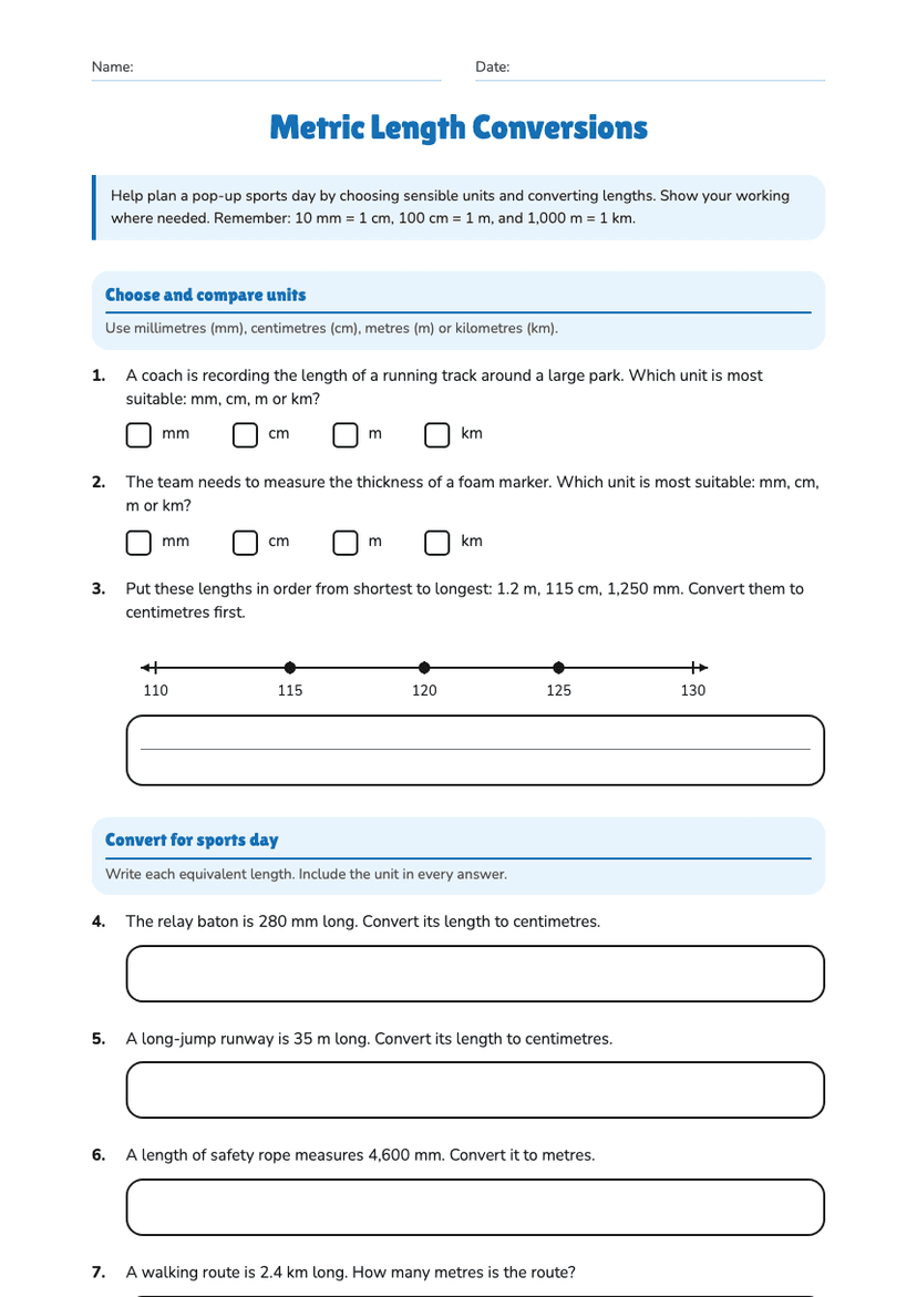 Metric Length Conversions