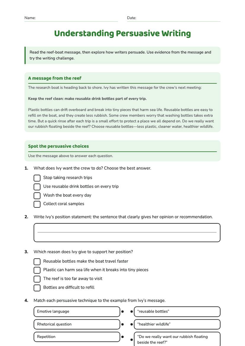 Understanding Persuasive Writing