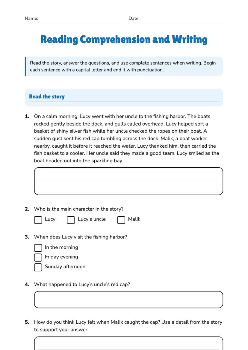 Reading Comprehension and Writing
