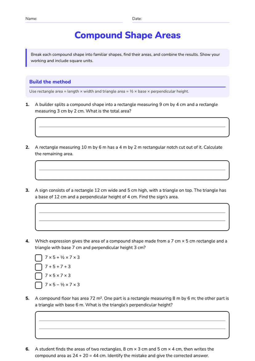 Compound Shape Areas