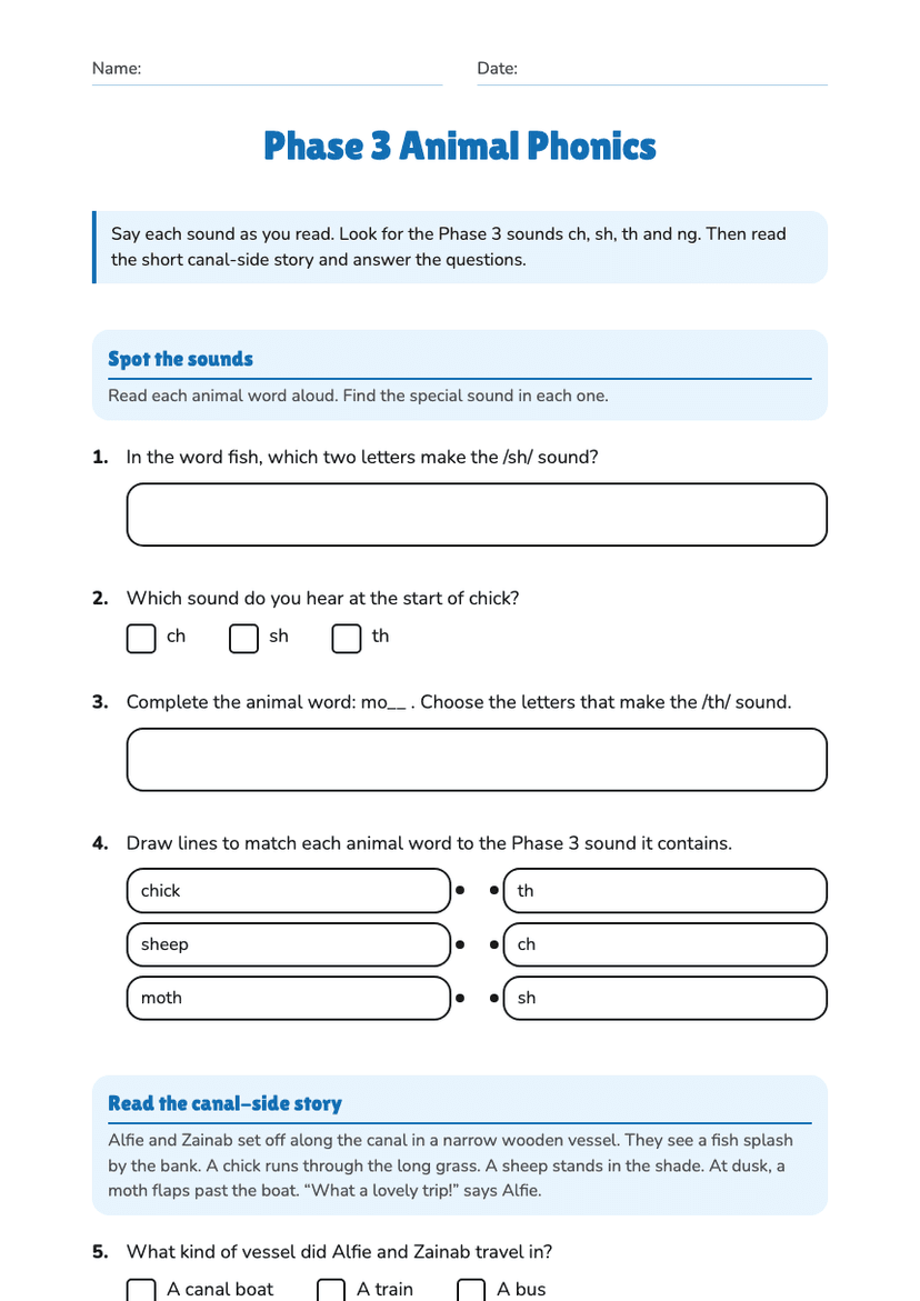 Phase 3 Animal Phonics