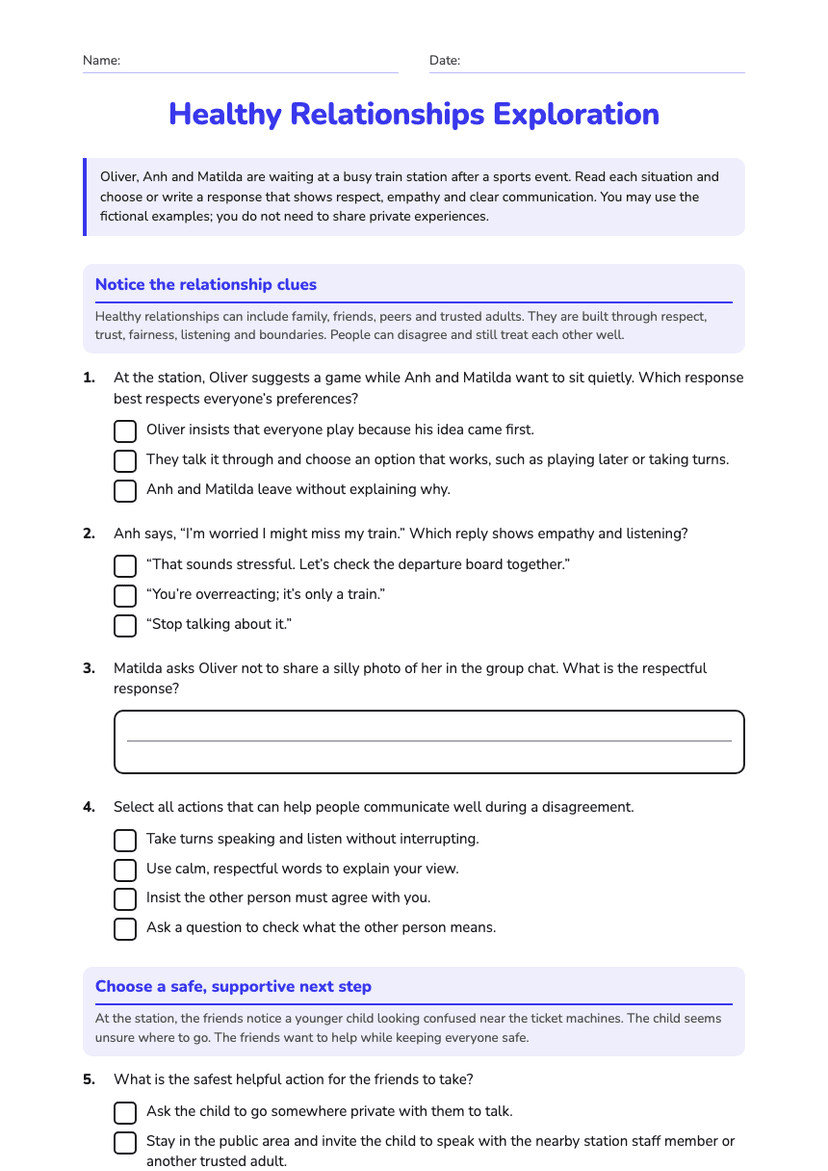 Healthy Relationships Exploration