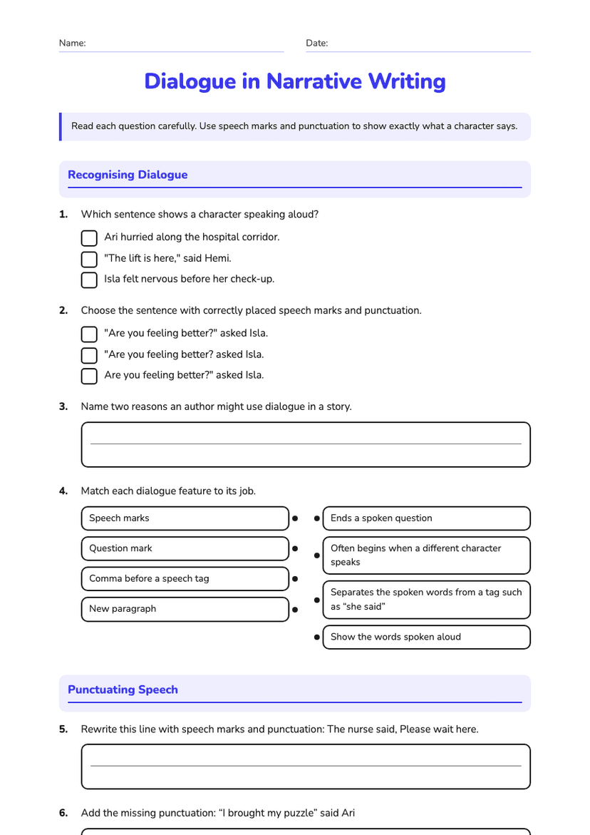 Dialogue in Narrative Writing