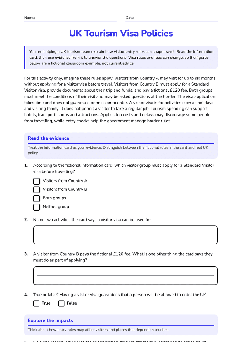 UK Tourism Visa Policies
