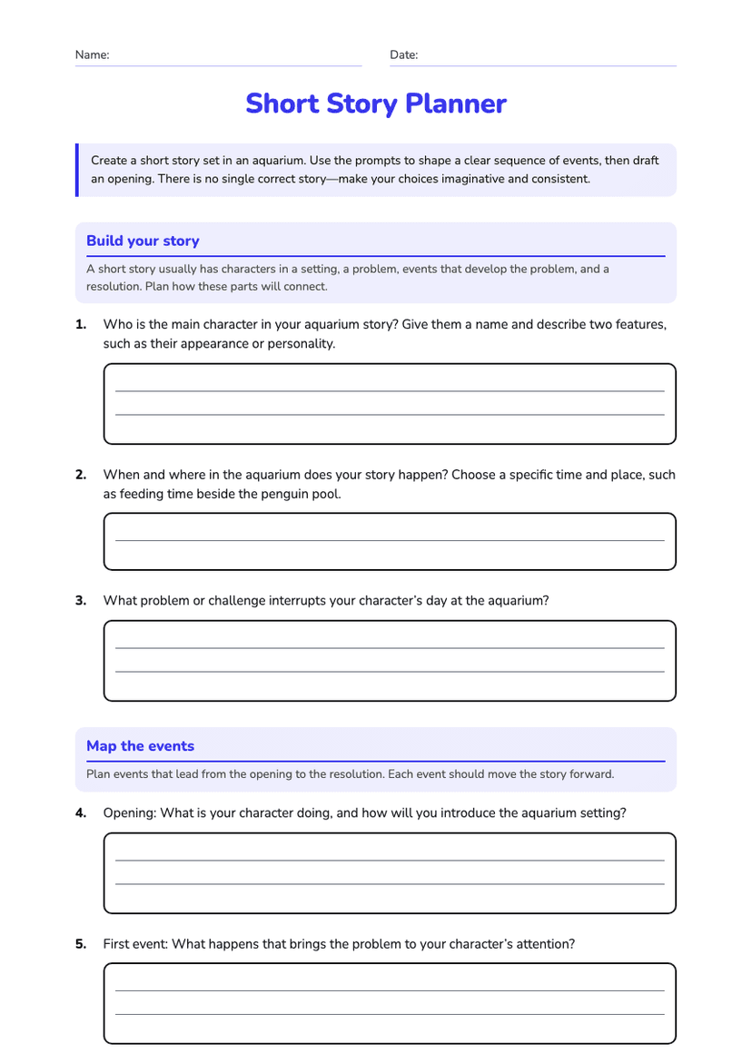 Short Story Planner