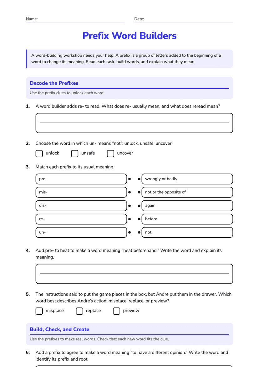 Prefix Word Builders