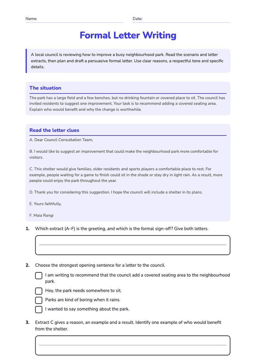 Formal Letter Writing