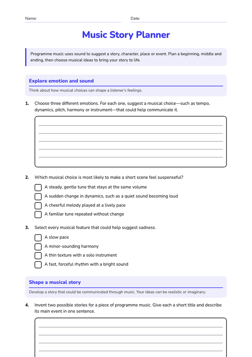 Music Story Planner