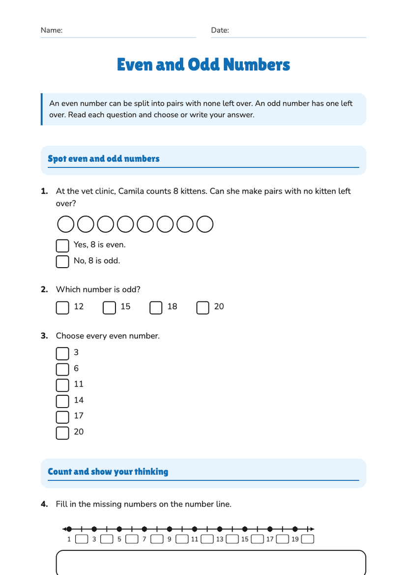 Even and Odd Numbers