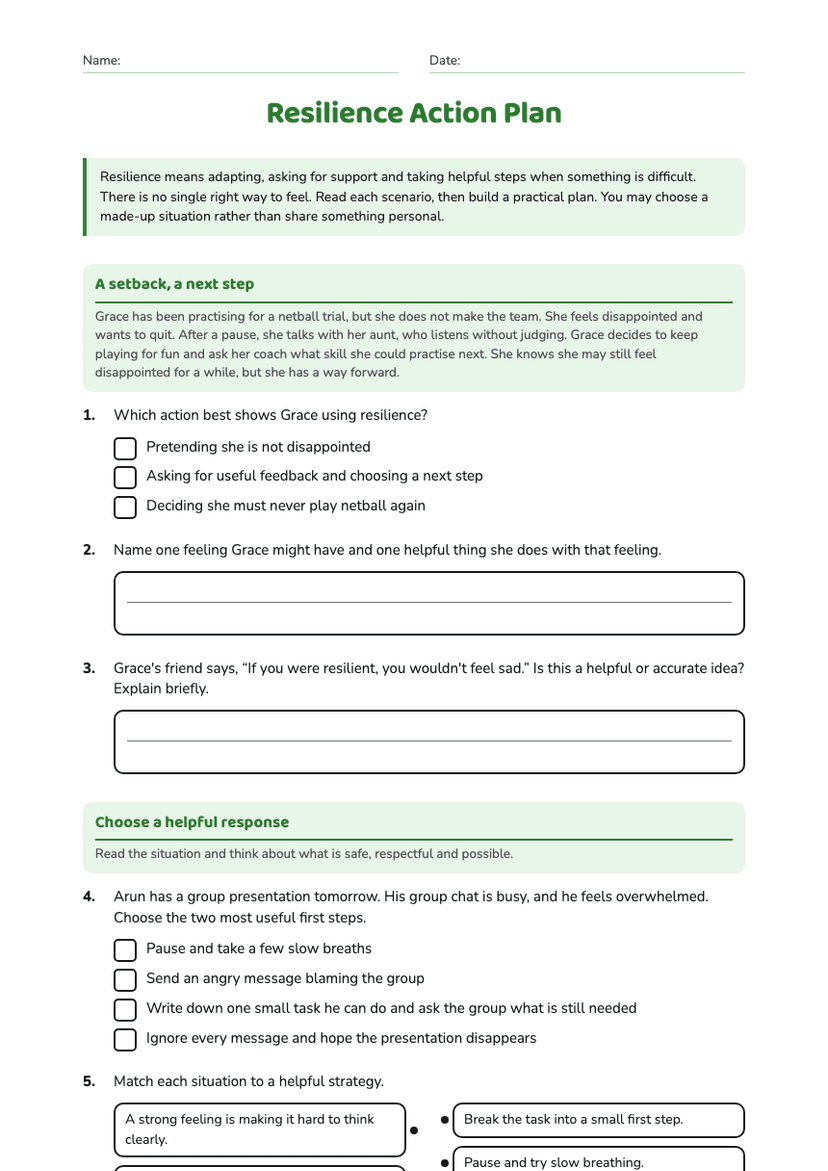 Resilience Action Plan