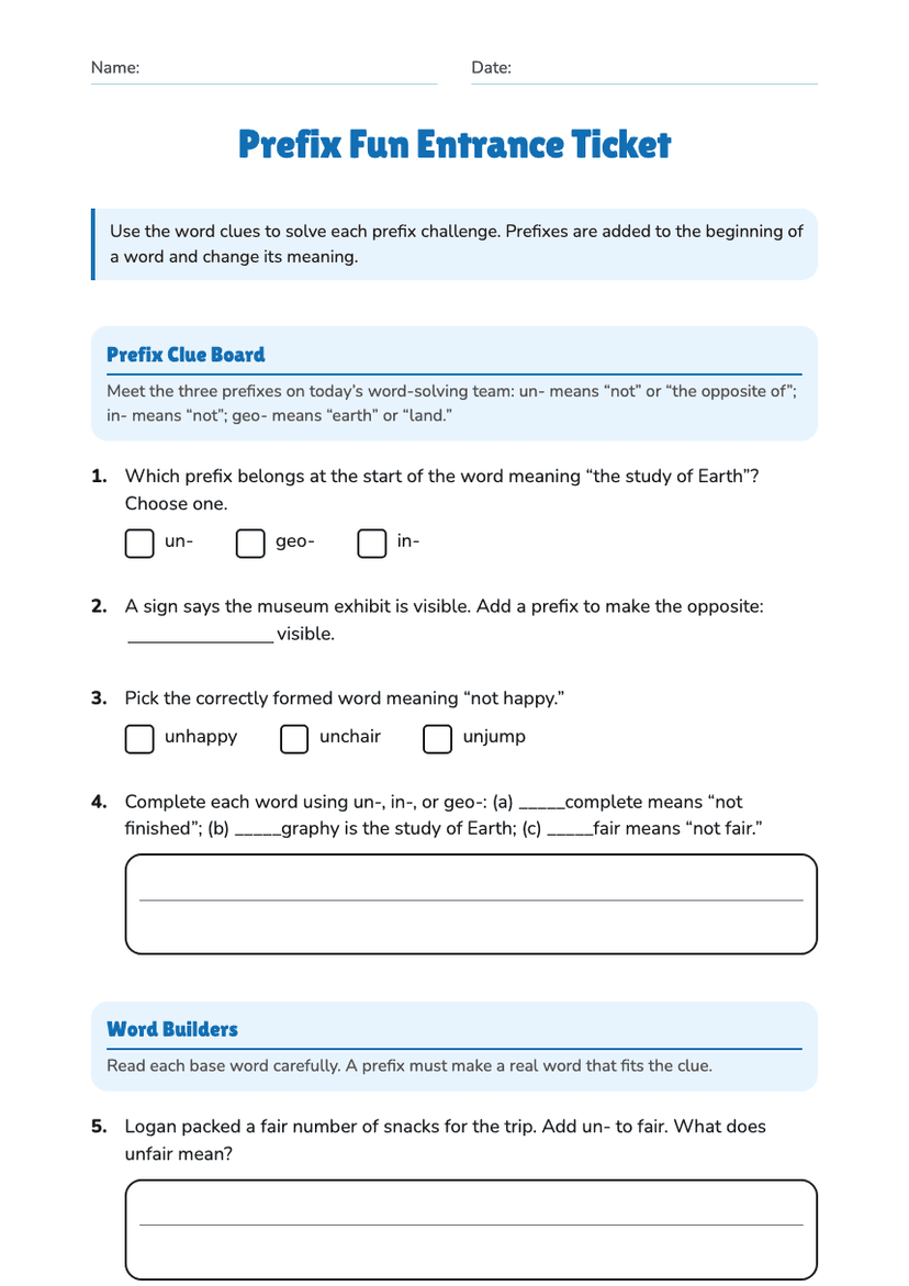 Prefix Fun Entrance Ticket