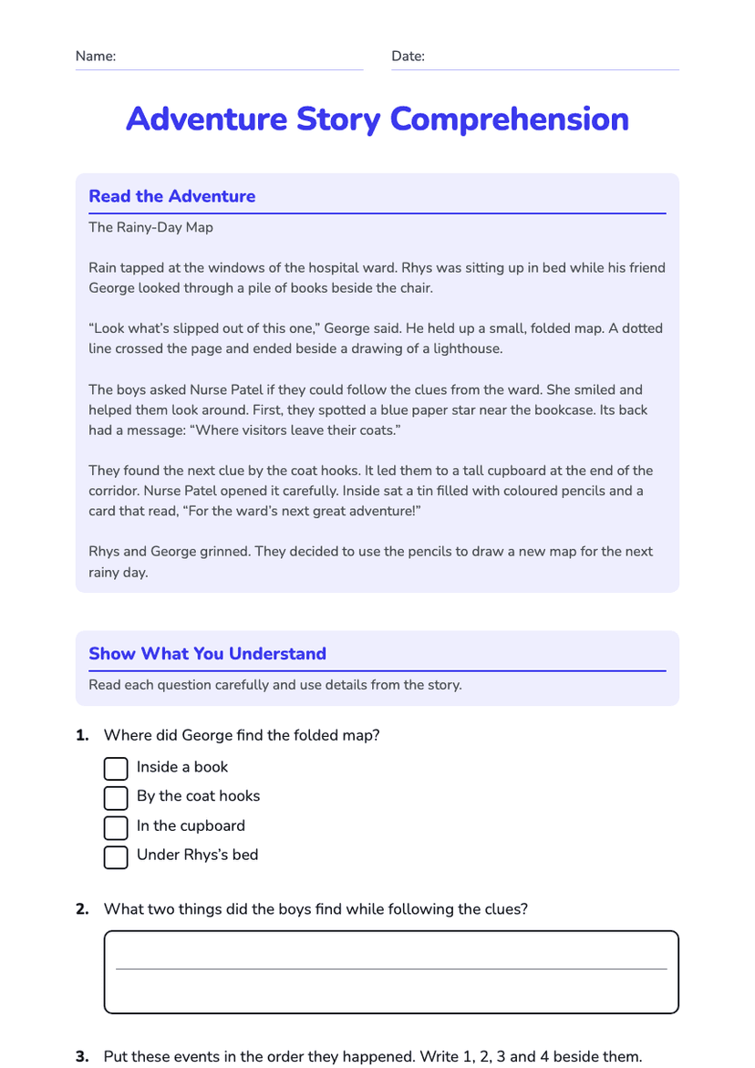 Adventure Story Comprehension