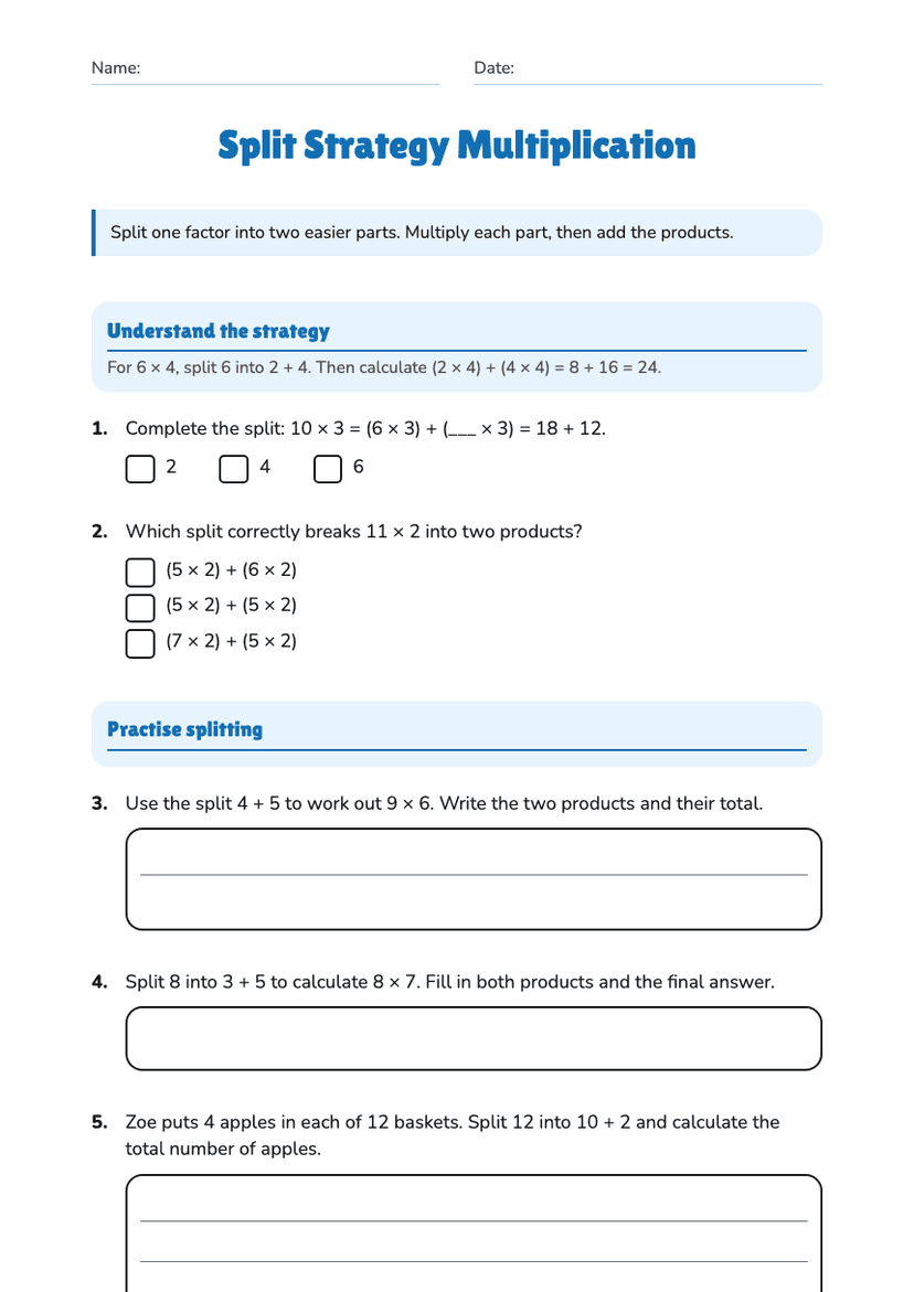 Split Strategy Multiplication