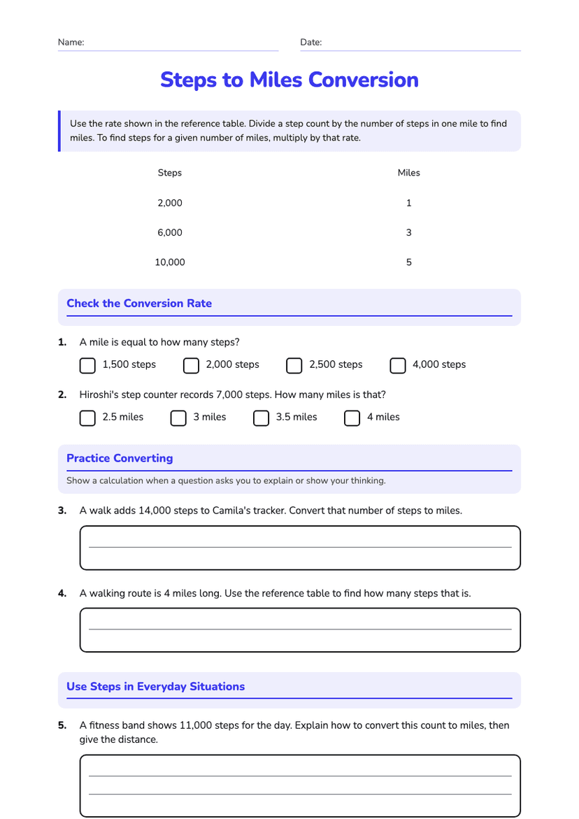 Steps to Miles Conversion