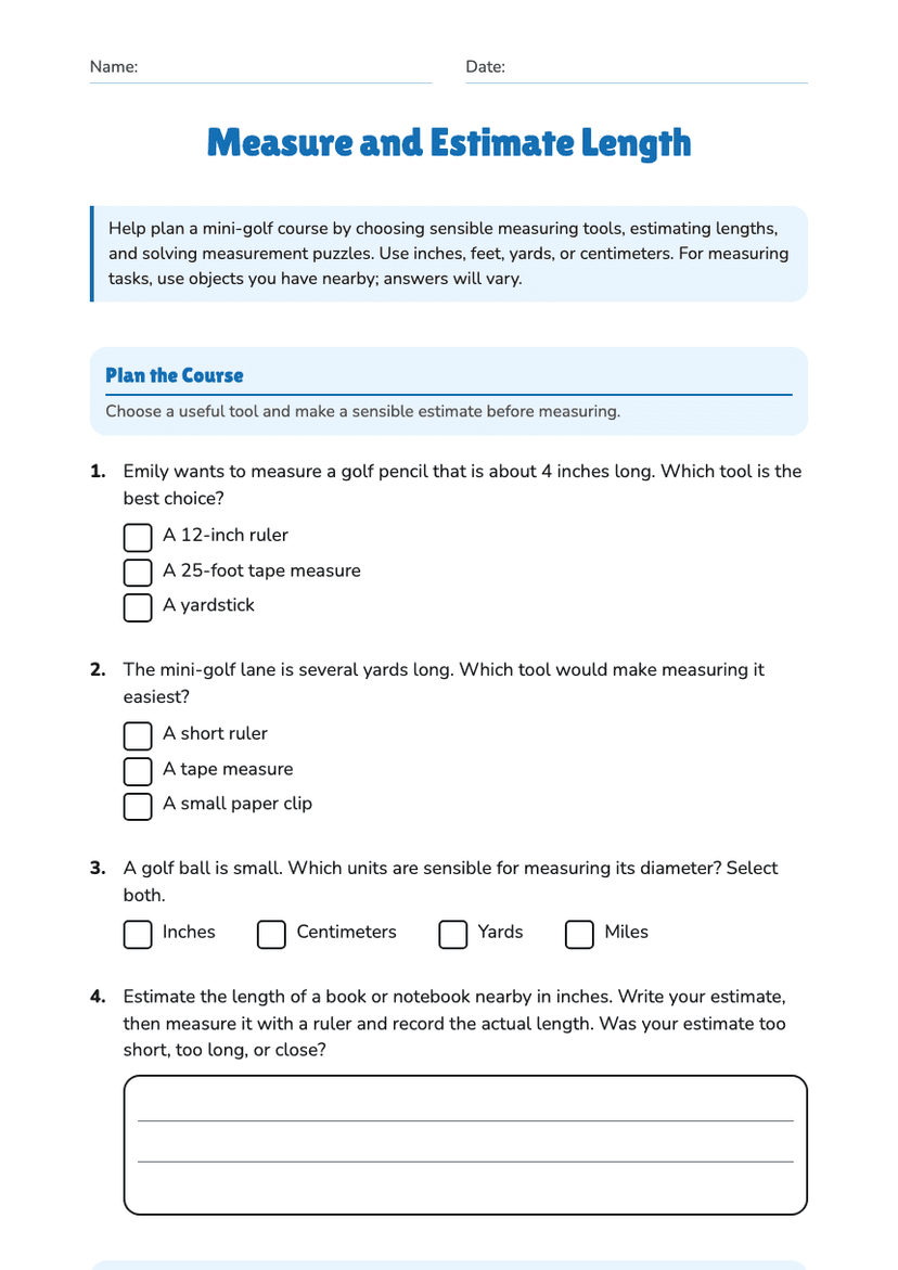 Measure and Estimate Length