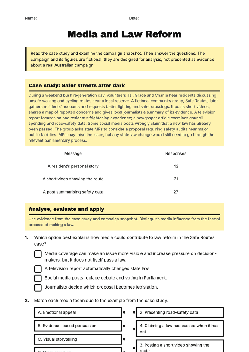 Media and Law Reform