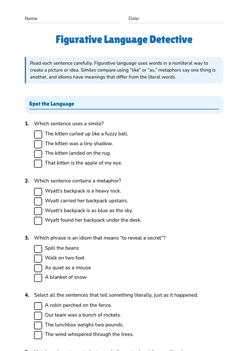 Figurative Language Detective