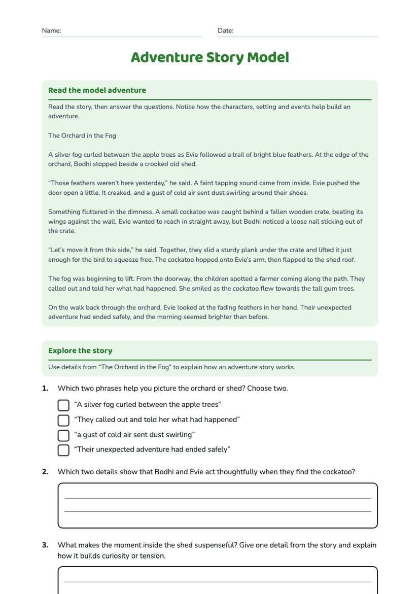 Adventure Story Model