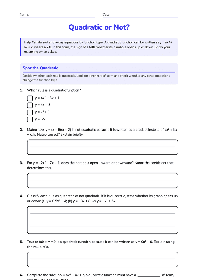 Quadratic or Not?