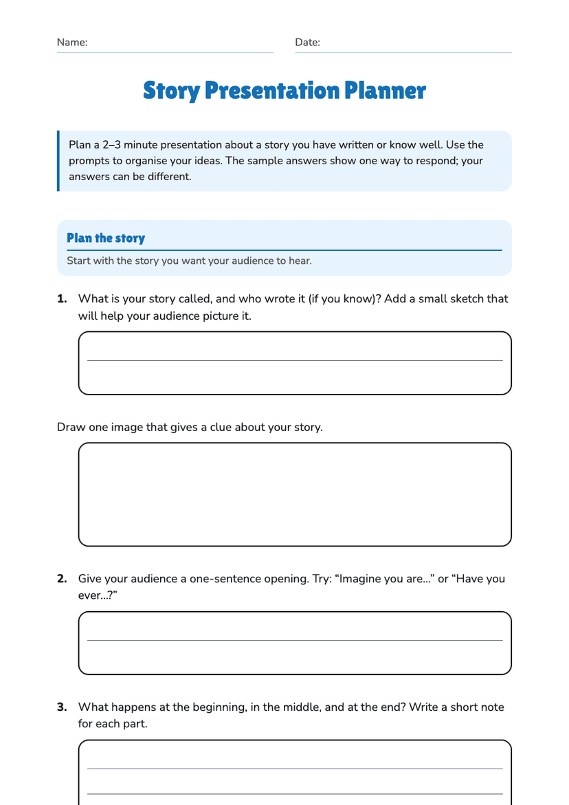 Story Presentation Planner