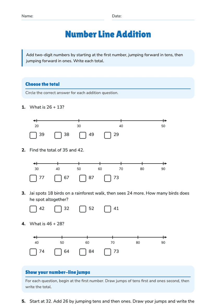 Number Line Addition