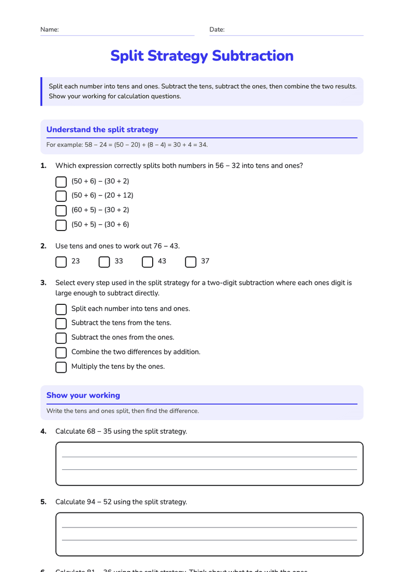 Split Strategy Subtraction