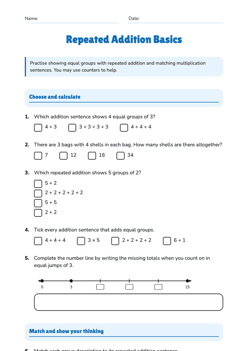 Repeated Addition Basics