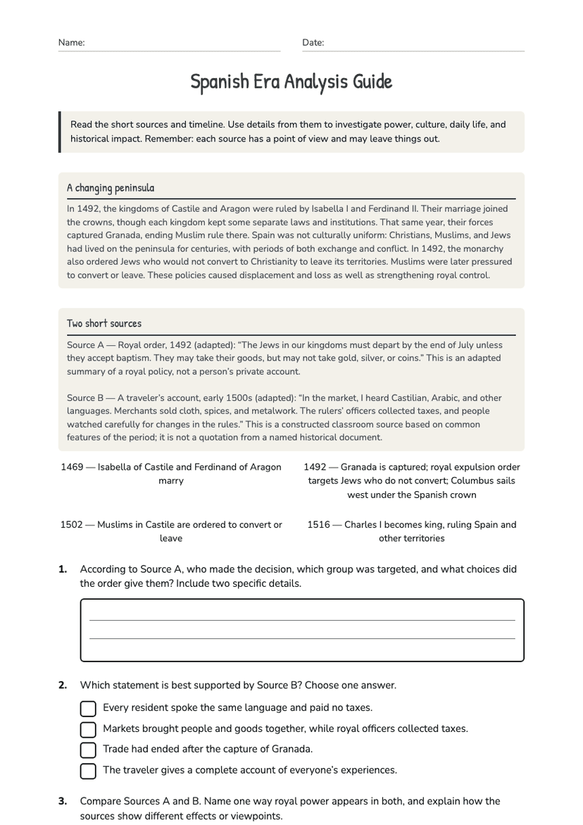 Spanish Era Analysis Guide
