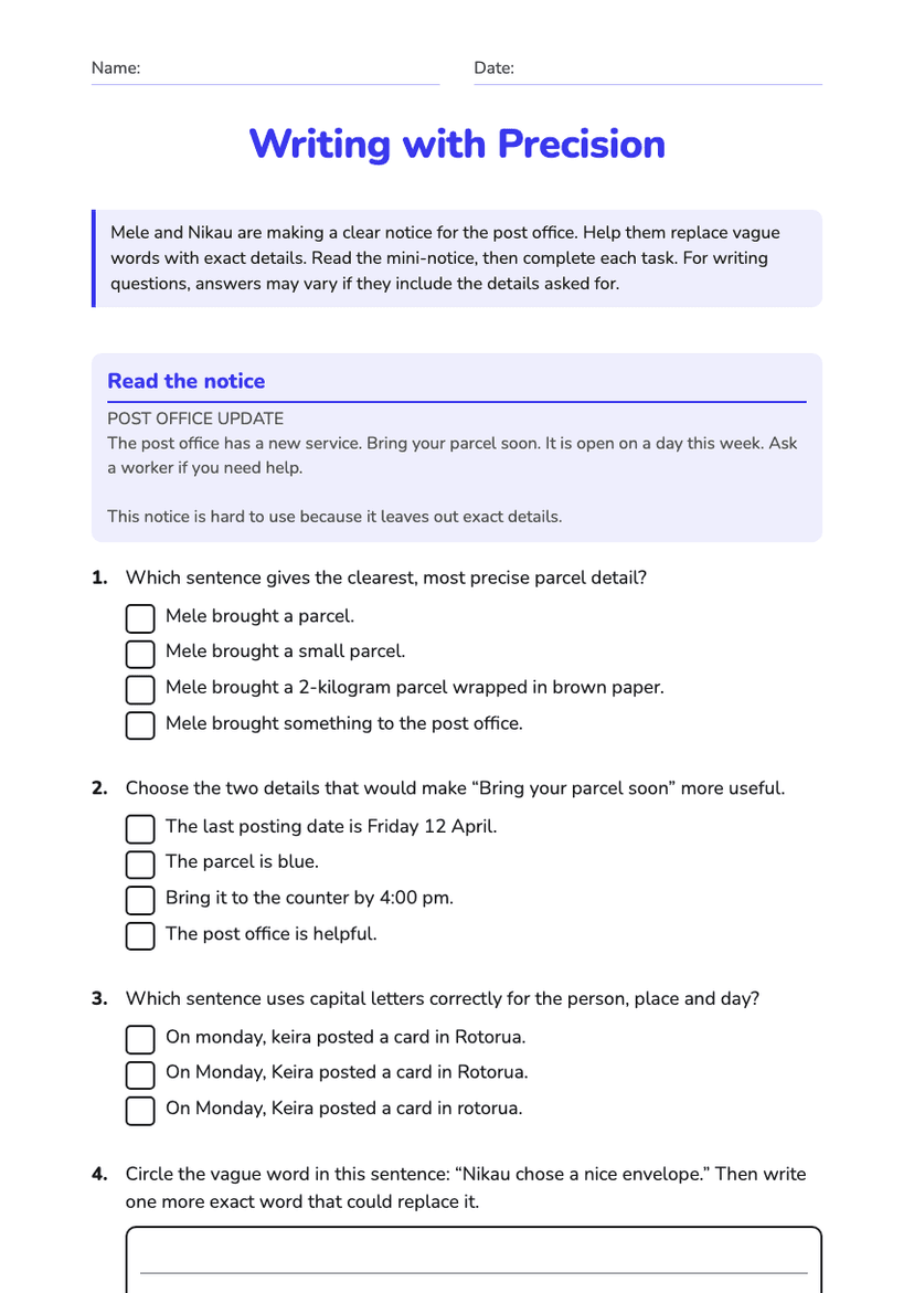 Writing with Precision