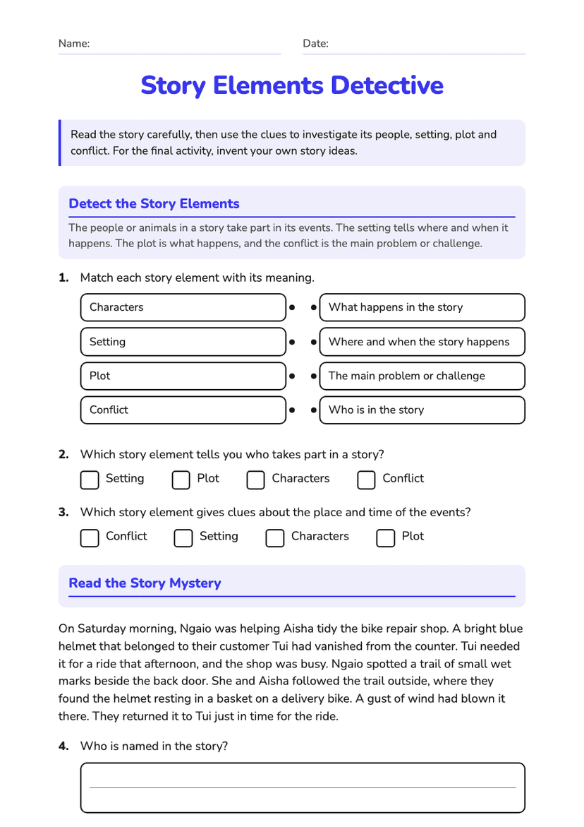 Story Elements Detective
