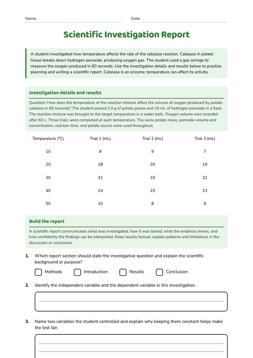 Scientific Investigation Report
