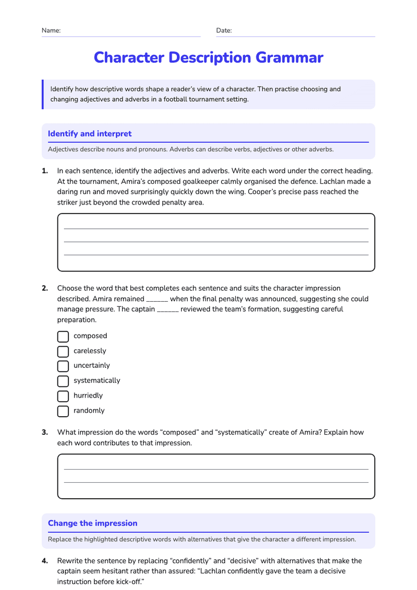 Character Description Grammar