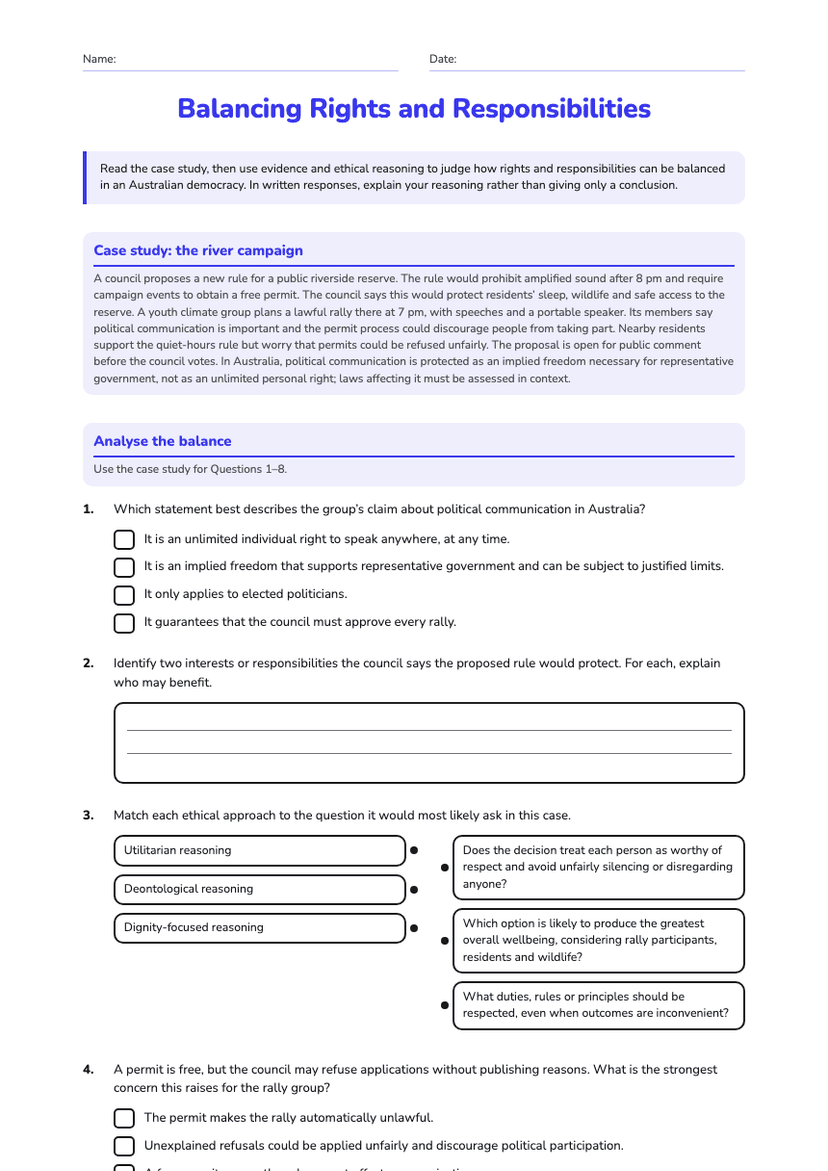 Balancing Rights and Responsibilities