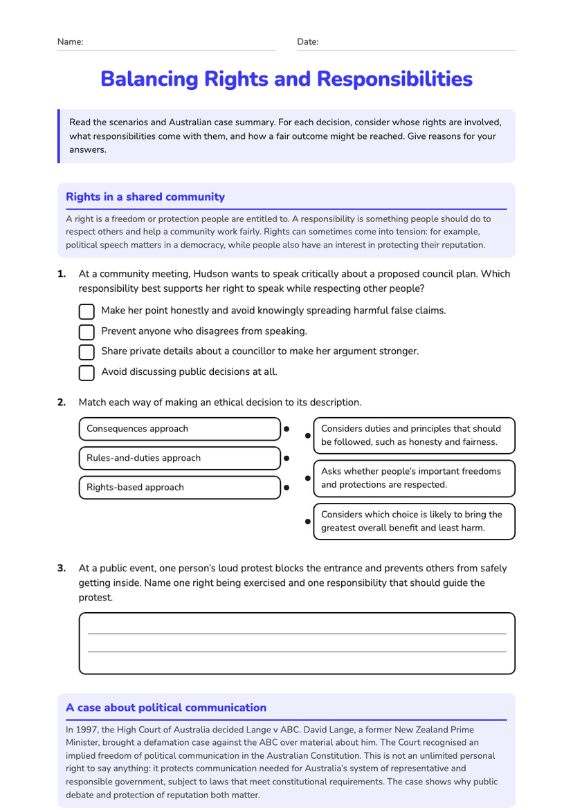 Balancing Rights and Responsibilities