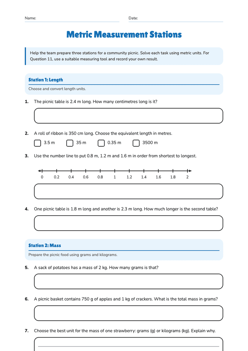 Metric Measurement Stations