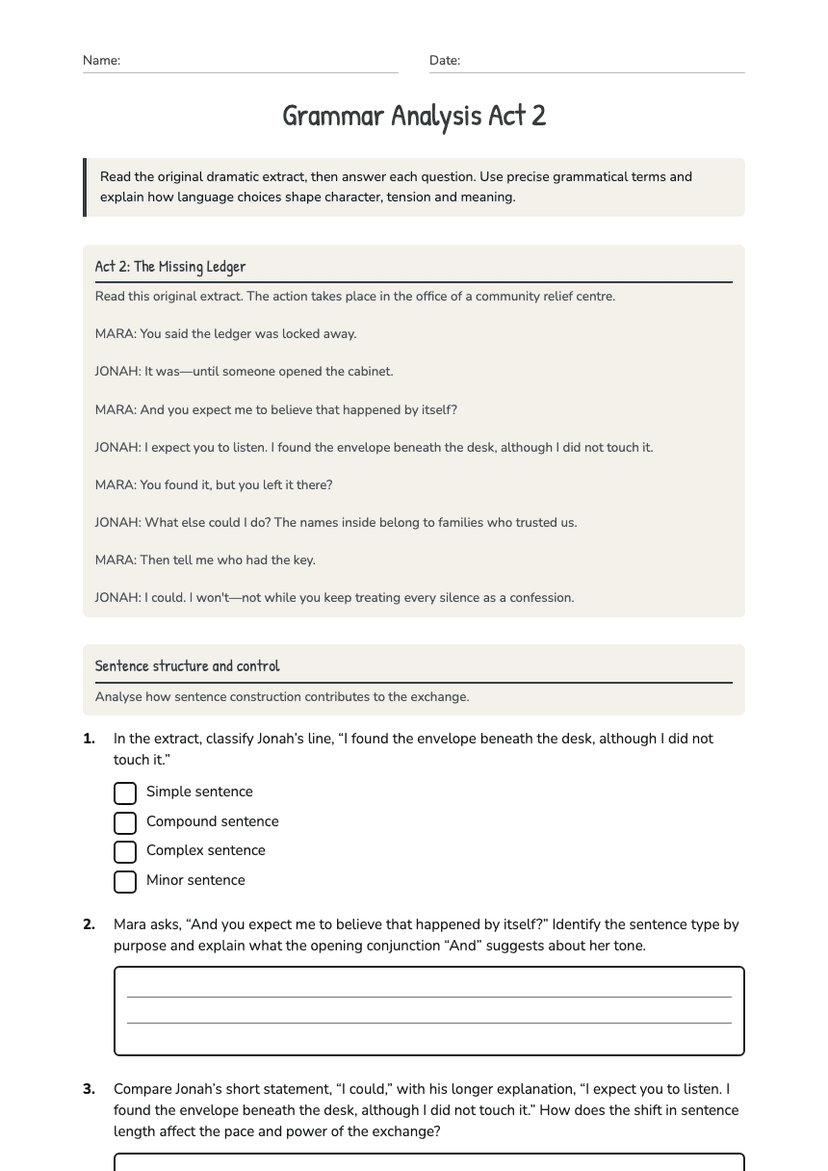 Grammar Analysis Act 2