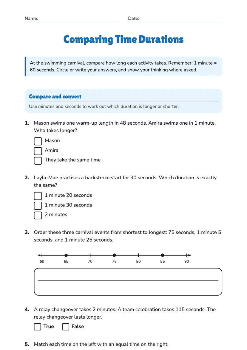 Comparing Time Durations