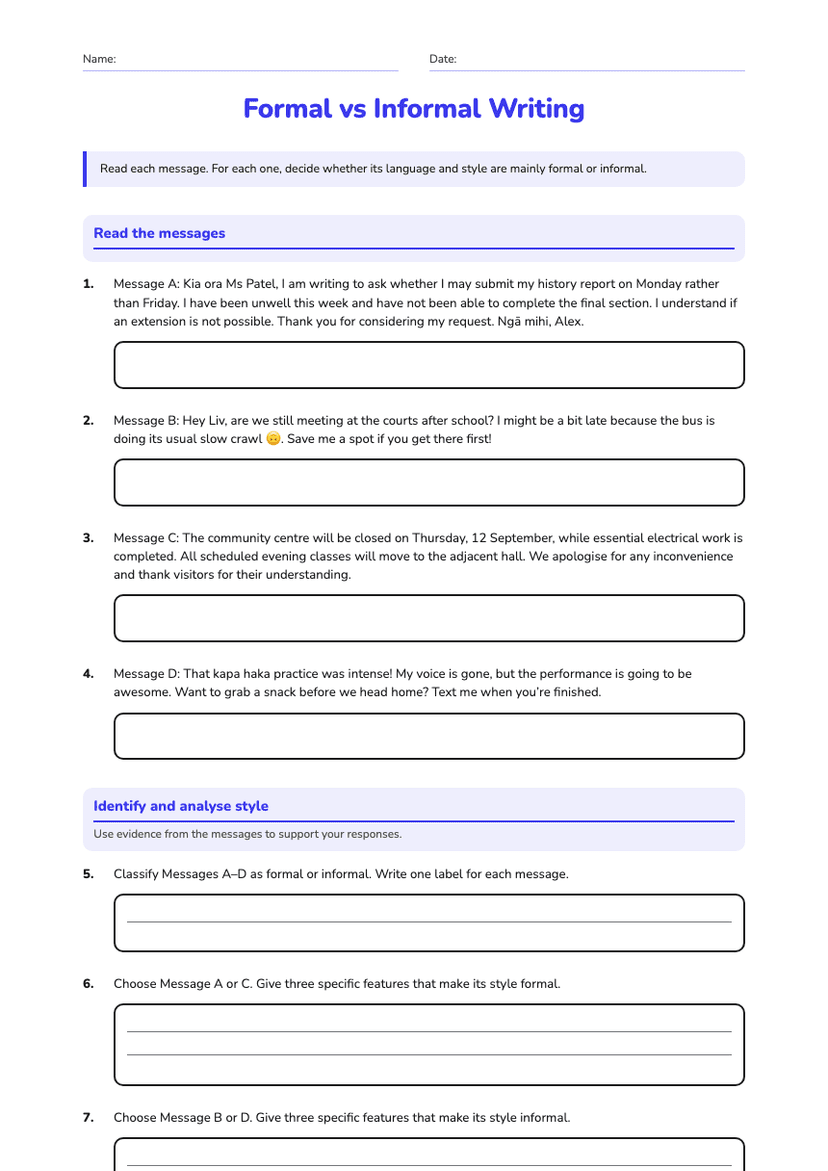 Formal vs Informal Writing